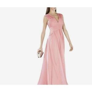 BCBGMaxazria Astella Gown Full Length Maxi Dress Light Shell Pink Size 10 NWT